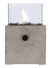 Pacific Grey Garden Cosicement Tabletop Square Fire Lantern - Image 2 of 4