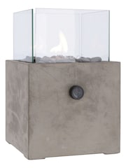 Pacific Grey Garden Cosicement Tabletop Square Fire Lantern - Image 3 of 4