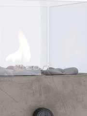 Pacific Grey Garden Cosicement Tabletop Square Fire Lantern - Image 4 of 4