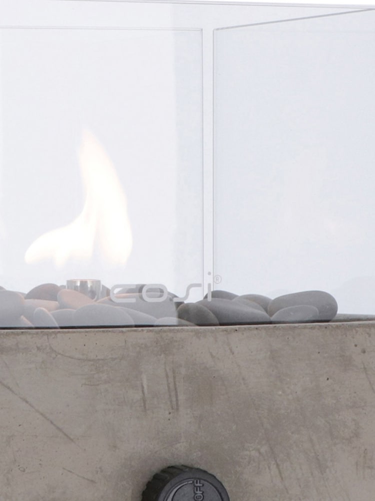 Pacific Grey Garden Cosicement Tabletop Square Fire Lantern - Image 4 of 4