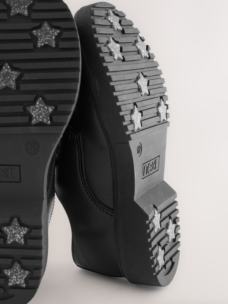 Black Matt Narrow Fit (E) School Chunky Lace-Up Shoes - Image 5 of 5 Black Matt Narrow Fit (E) School Chunky Lace-Up Shoes - Image 5 of 5