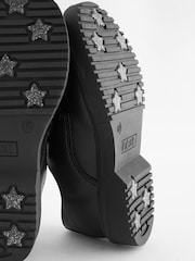 Black Matt Narrow Fit (E) School Chunky Lace-Up Shoes - Image 6 of 6