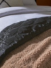 Black Quilted Super Soft Fleece Throw Blanket - Image 3 of 4