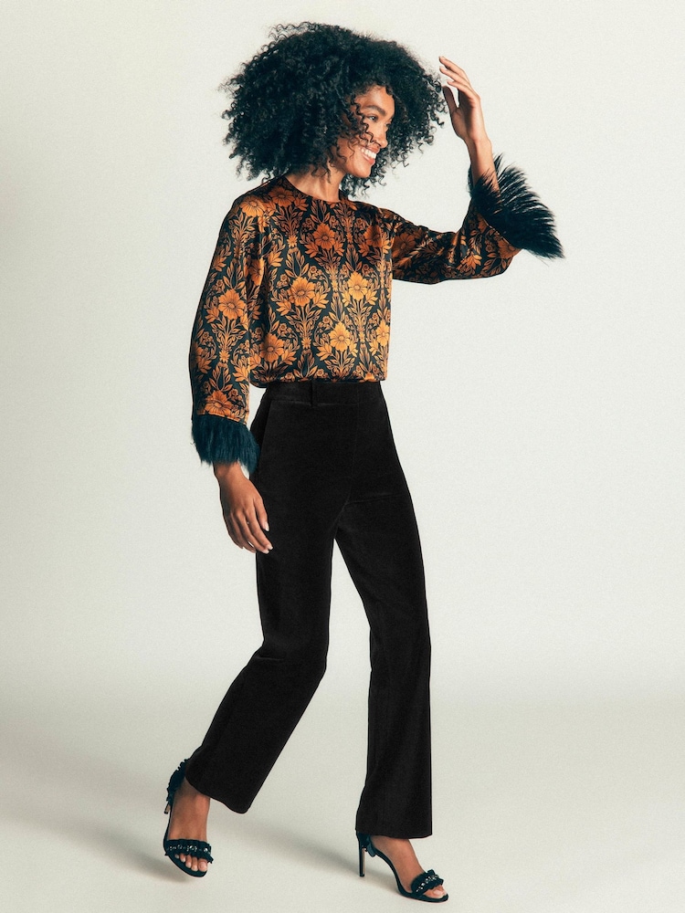 Boden Black Canonbury Velvet Trousers - Image 1 of 6