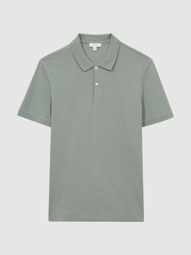 Reiss Sage Puro Slim Fit Garment Dye Polo Shirt - Image 2 of 4