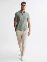 Reiss Sage Puro Slim Fit Garment Dye Polo Shirt - Image 3 of 4