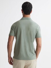 Reiss Sage Puro Slim Fit Garment Dye Polo Shirt - Image 4 of 4