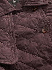 Burgundy Red Longline Quilted Trench Coat - Image 5 of 7