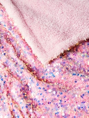 Pink Sequin Super Soft Fleece Throw Blanket - Image 2 of 2