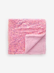 Pink Sequin Super Soft Fleece Throw Blanket - Image 4 of 7