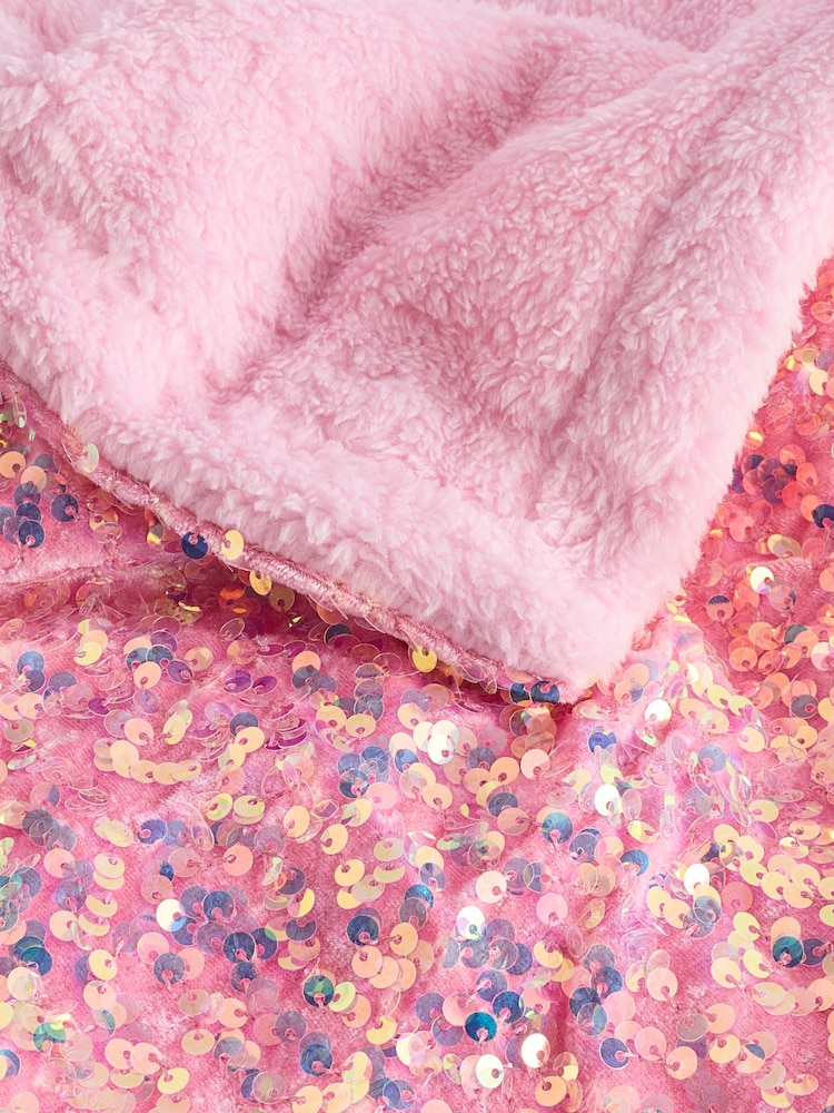 Buy Pink Sequin Super Soft Fleece Throw Blanket from Next USA