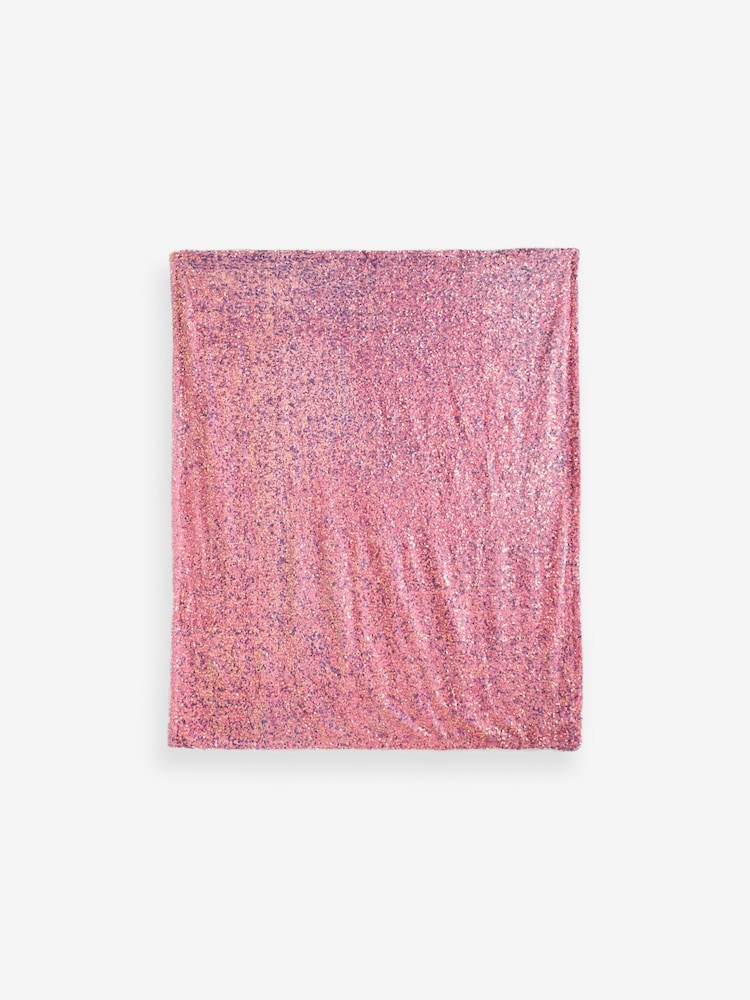 Pink Sequin Super Soft Fleece Throw Blanket - Image 7 of 7 Pink Sequin Super Soft Fleece Throw Blanket - Image 7 of 7