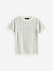 Grey Knitted Textured T-Shirt (3-16yrs) - Image 1 of 3