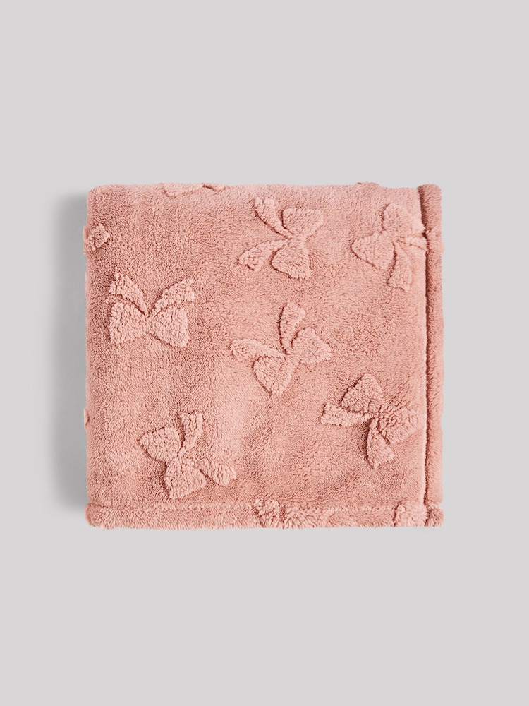 Pink Bow Supersoft Fleece Throw Blanket - Image 2 of 7