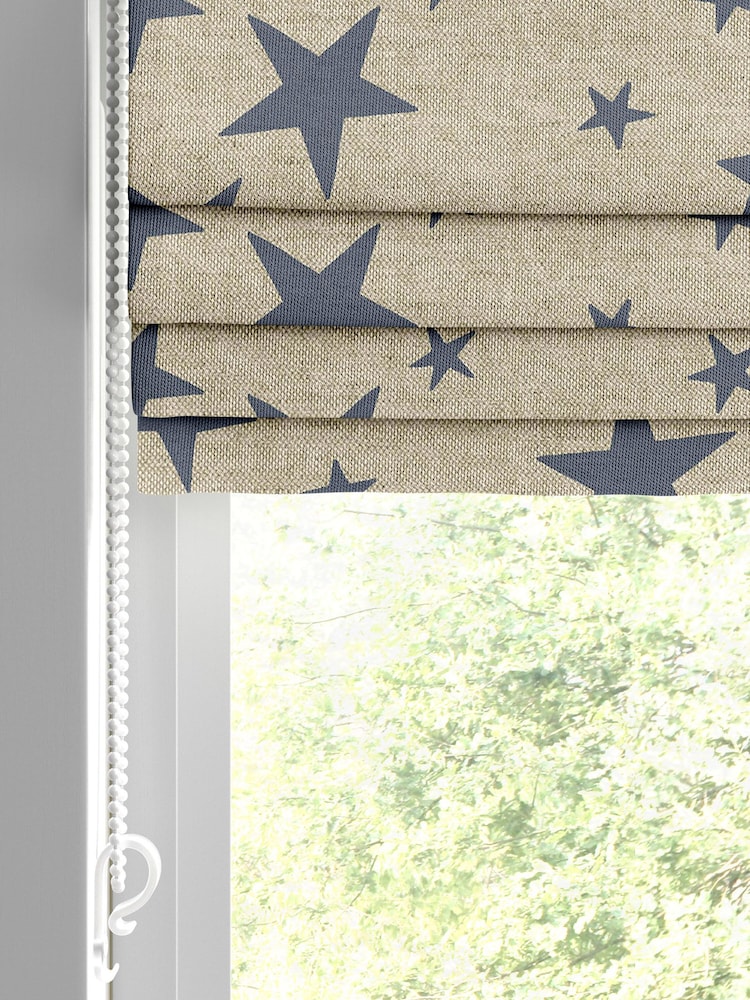 Emily Bond Indigo Blue 100% Cotton St Maws Made to Measure Roman Blinds - Image 2 of 6