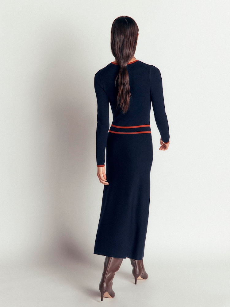 Boden Contrast Tipped Knitted Dress - Image 2 sur 6 Boden Contrast Tipped Knitted Dress - Image 2 sur 6