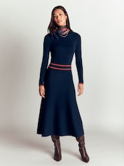 Boden Contrast Tipped Knitted Dress - Image 3 sur 6