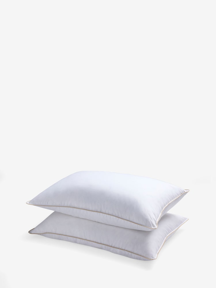 2 Pack Super Firm Cotton Goose Feather and Down Pillows - Image 3 of 3