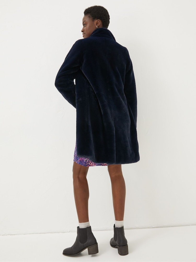 FatFace Blue Freya Faux Fur Long Coat - Image 2 of 4