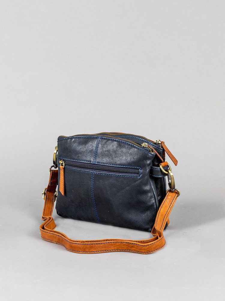Azul - Bolsa transversal Hartsop com zíper Lakeland Leather - Imagem 2 de 7