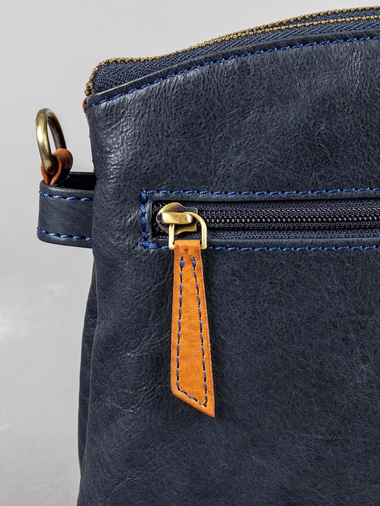 Lakeland Leather Blue Hartsop Zip Cross-Body Bag - Image 9 of 9 Lakeland Leather Blue Hartsop Zip Cross-Body Bag - Image 9 of 9