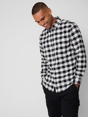 Threadbare Black 100% Cotton Long Sleeve Check Shirt - Image 1 of 4