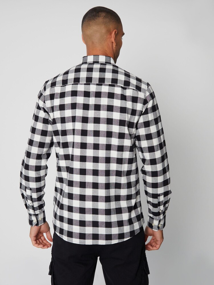 Threadbare Black 100% Cotton Long Sleeve Check Shirt - Image 2 of 4