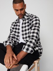 Threadbare Black 100% Cotton Long Sleeve Check Shirt - Image 3 of 4