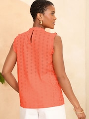 Love & Roses Pink Petite Pintuck Broderie Shell Top - Image 3 of 4