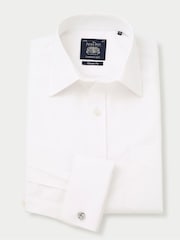 Savile Row Company Classic Fit Non-Iron Single Cuff 100% Cotton White Shirt - Image 3 of 4