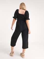 Simply Be Black Linen Look Jumpsuit - Image 2 of 4