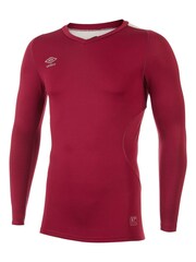 Umbro Red Chrome Long Sleeve Elite V-Neck Baselayer - Image 1 of 1