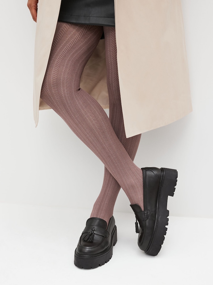 Pink Patterned Tights 1 Pack - Image 1 of 2