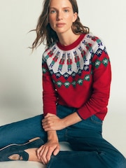 أحمر - كنزة Edie Fairisle من Boden - صورة 2 من 6