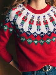 أحمر - كنزة Edie Fairisle من Boden - صورة 3 من 6