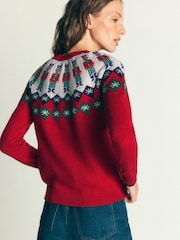 أحمر - كنزة Edie Fairisle من Boden - صورة 4 من 6