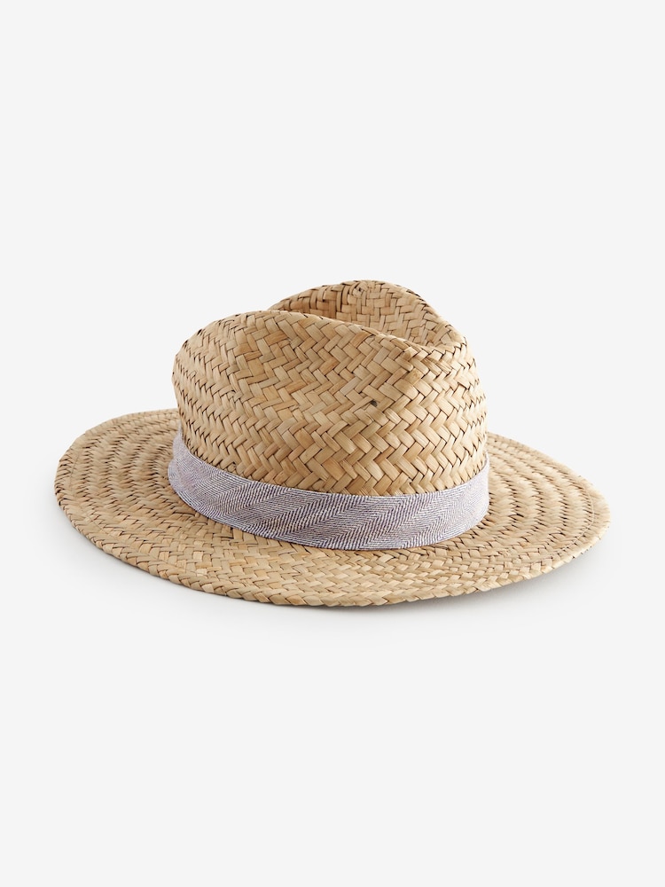 Natural Straw Seagrass Straw Panama Style Hat - Image 2 of 3
