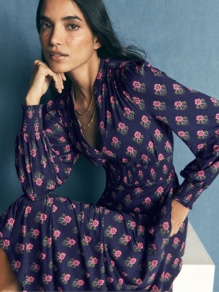 Boden Blue Georgia Jersey Midi Dress - Image 2 of 7