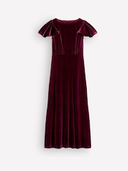 Boden Brown Draped Sleeve Velvet Dress - Image 5 of 5