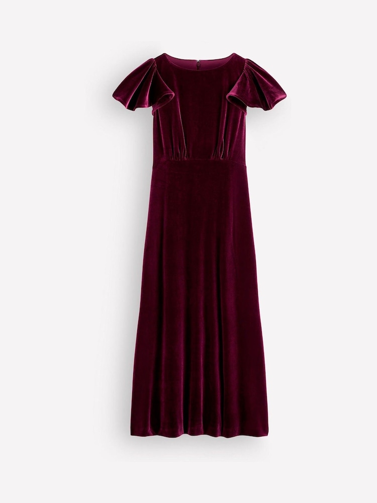 Boden Brown Draped Sleeve Velvet Dress - Image 5 of 5 Boden Brown Draped Sleeve Velvet Dress - Image 5 of 5