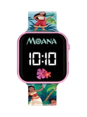 Peers Hardy Pink Moana Led Display Watch With Silicone Character Strap - Image 2 of 5