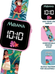 Peers Hardy Pink Moana Led Display Watch With Silicone Character Strap - Image 3 of 5