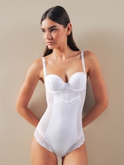 White Firm Tummy Control Cupped Lace Body - Image 2 of 6