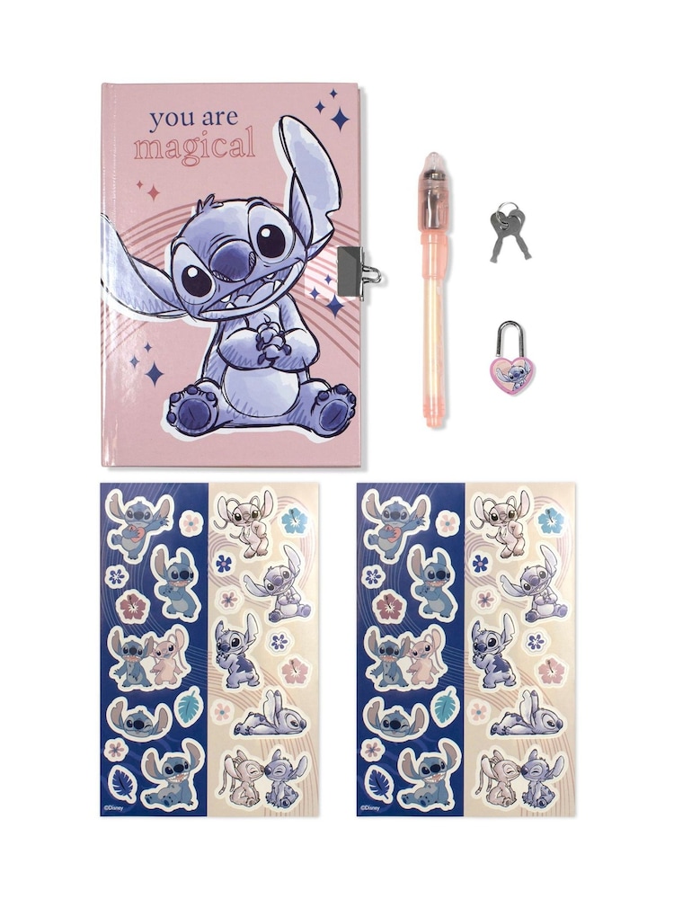 Peers Hardy Pink Disney Stitch Stationery Set With Diary and Magic Pen - Image 1 of 2 Peers Hardy Pink Disney Stitch Stationery Set With Diary and Magic Pen - Image 1 of 2