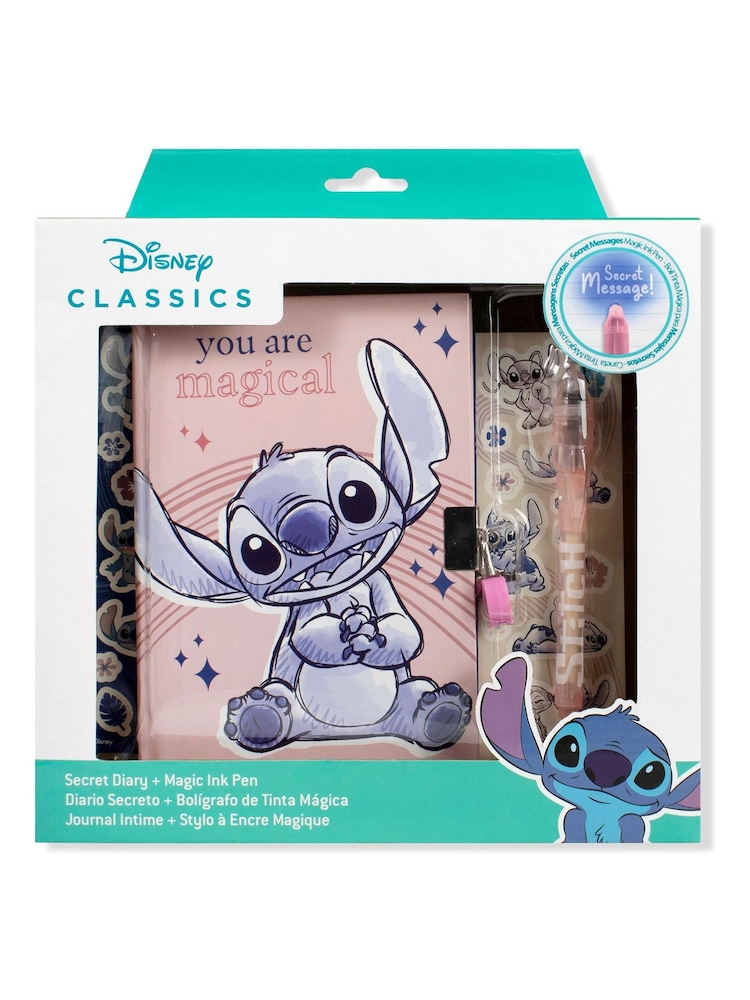 Peers Hardy Pink Disney Stitch Stationery Set With Diary and Magic Pen - Image 2 of 2 Peers Hardy Pink Disney Stitch Stationery Set With Diary and Magic Pen - Image 2 of 2