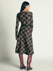Verde - Boden Crew Neck Midi Jacquard Dress - Imaginea 3 din 7