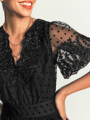 Boden Black Embroidered Tulle Maxi Dress - Image 2 of 5