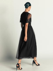 Boden Black Embroidered Tulle Maxi Dress - Image 3 of 5