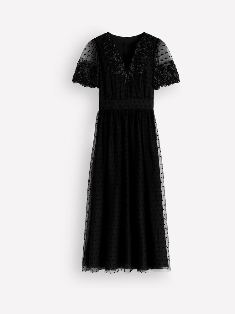 Boden Black Embroidered Tulle Maxi Dress - Image 5 of 5 Boden Black Embroidered Tulle Maxi Dress - Image 5 of 5