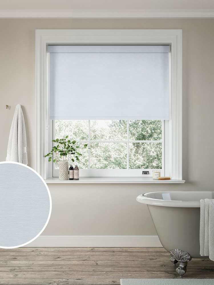 Duck Egg Blue Misty Made to Measure Blackout Roller Blind - Image 1 of 6